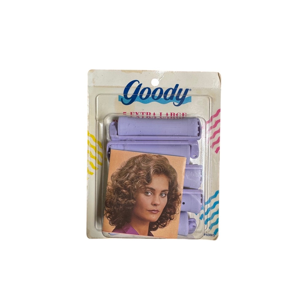 Vintage Goody Perm Rod Curlers 5‎ Extra Large Lavender Hair Rollers 1991